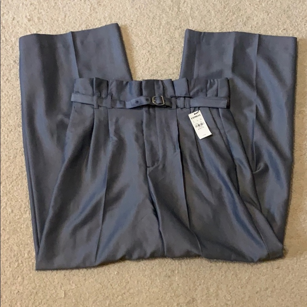 Express Silver belted pants